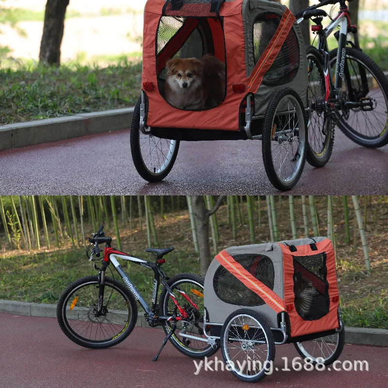 New Large Pet Bicycle Trailer Cat Dog Cart Folding Outdoor Riding Travel Trailer Pet Out Carry Pet Stroller Cat Carrier