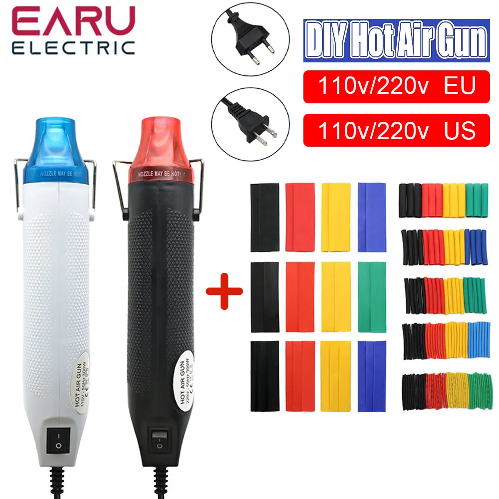 EU US 110V 220V DIY Using Heat Gun Electric Power Tool Hot Air 300W Temperature Gun With Supporting Seat Shrink Plastic DIY Tool