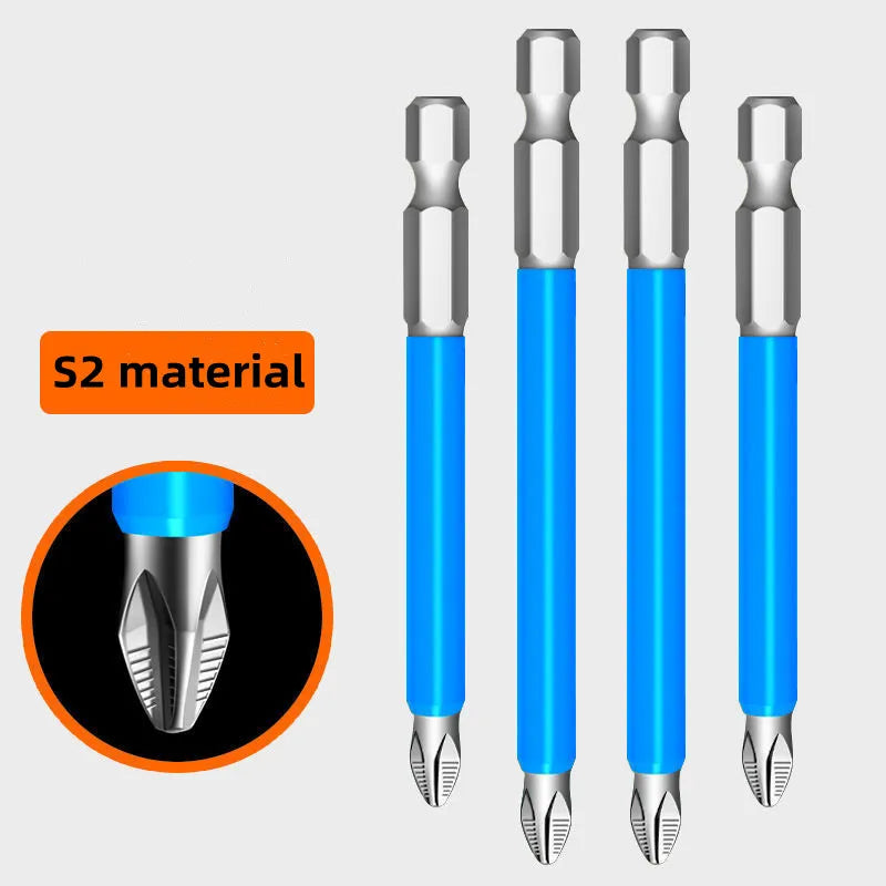 Non-slip wear-resistant screwdriver set strong magnetic high hardness super long cross electric batch electric drill