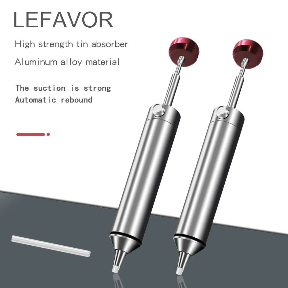 LEFAVOR Aluminum Powerful Desoldering Pump Suction Tin Gun Soldering Sucker Pen Removal Vacuum Solder Iron Welding Repair Tool