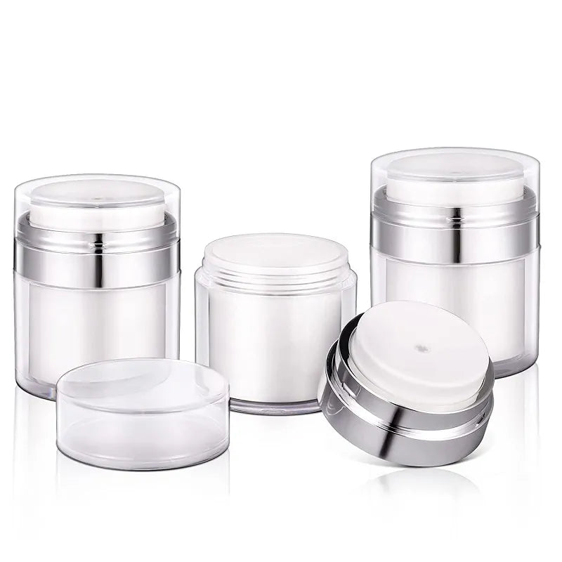 15/30/50g Empty Airless Pump Jar Refillable Acrylic Cream Bottle Vacuum Bottle Portable Size Container of Makeup Lotion Cosmetic
