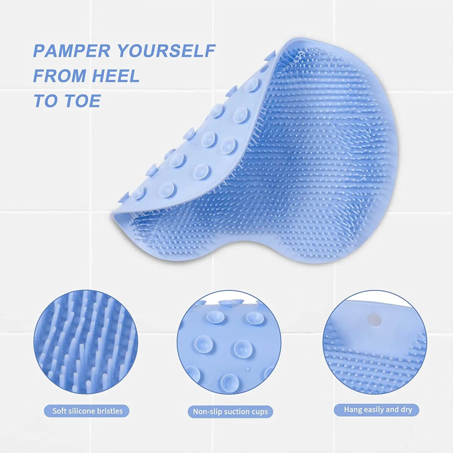 Body Shower Brush Foot Wash Mat Foot & Back Scrubber Reusable Silicone Brush Multifunction Sucker Wall Mat Foot Bathing Tool