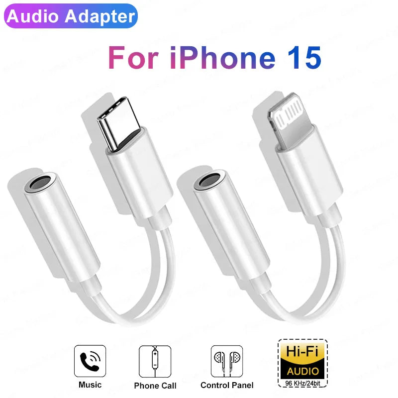 Lightning To 3.5mm Jack Headphone Aux Cable For Apple iPhone 14 Pro Max 13 12 11 XS X 15 Pro USB Type C Connector Audio Adapter