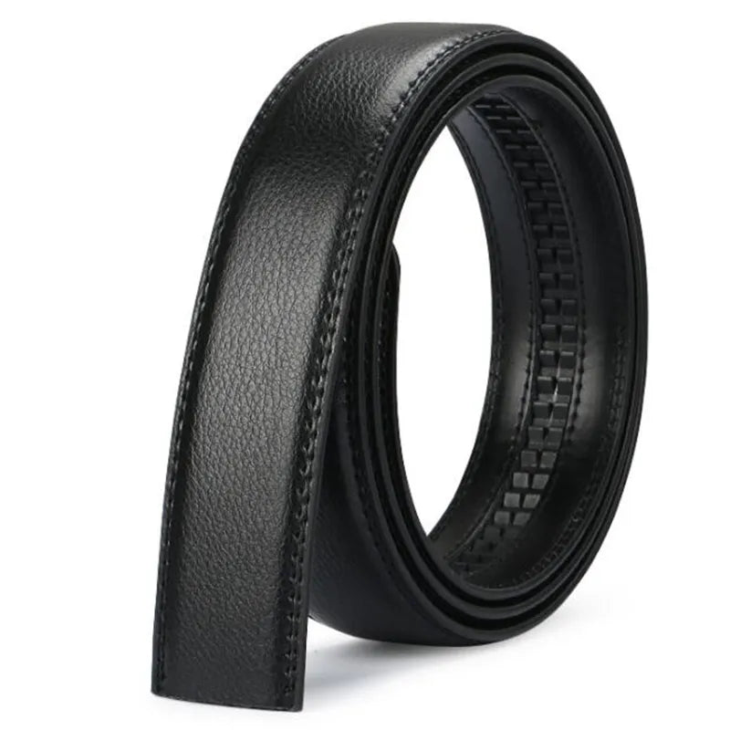 Men's Automatic Buckle Belts No Buckle 3.5cm Belt Body without Buckle High Quality Male PU Leather Strap Jeans Belt Wide