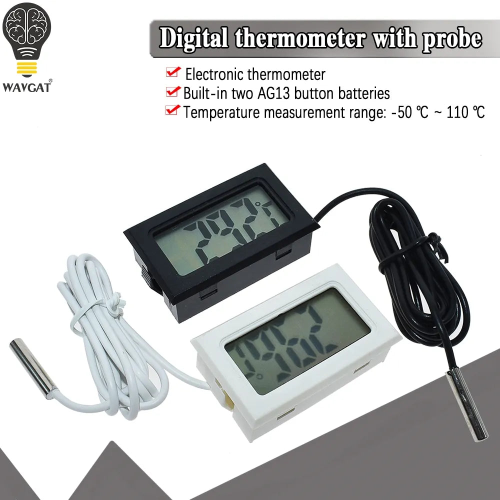 Mini Convenient Digital LCD Thermometer Sensor Hygrometer Gauge Refrigerator Aquarium Monitoring Display Humidity Detector