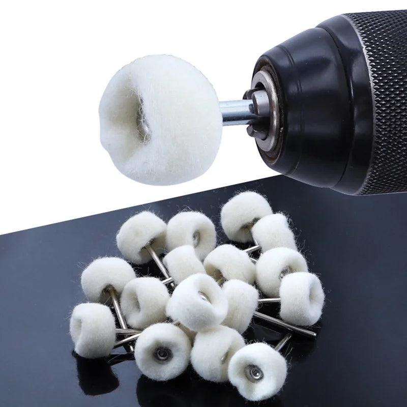 Fine Shank Wool Polishing Head Grinding Jewelry Metals Wheels Buffing Felt QSTEXPRESS Rotary Tool Accessories