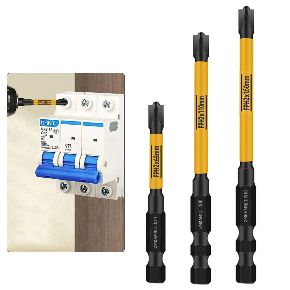 FPH2 Electrician Special Screwdriver Bits Set Magnetic Electric Impact Drill Nut Driver For Circuit Breaker  65 110 150mm