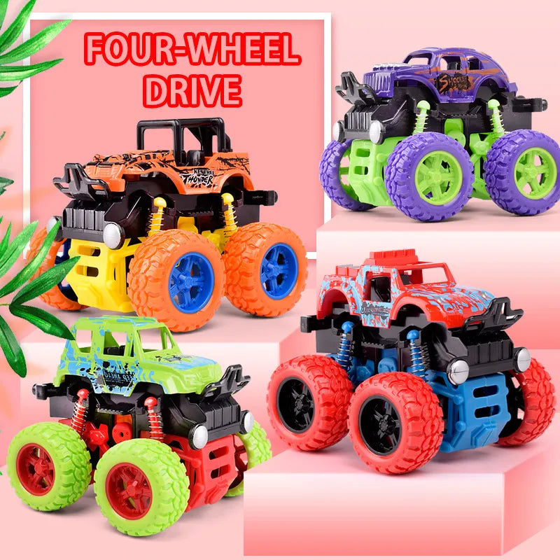 Pull Back Toy Car  Inertial Rotation Car Four-wheel Drive Off-road Vehicle SUV Racing Power Car Children's Toy CarGift