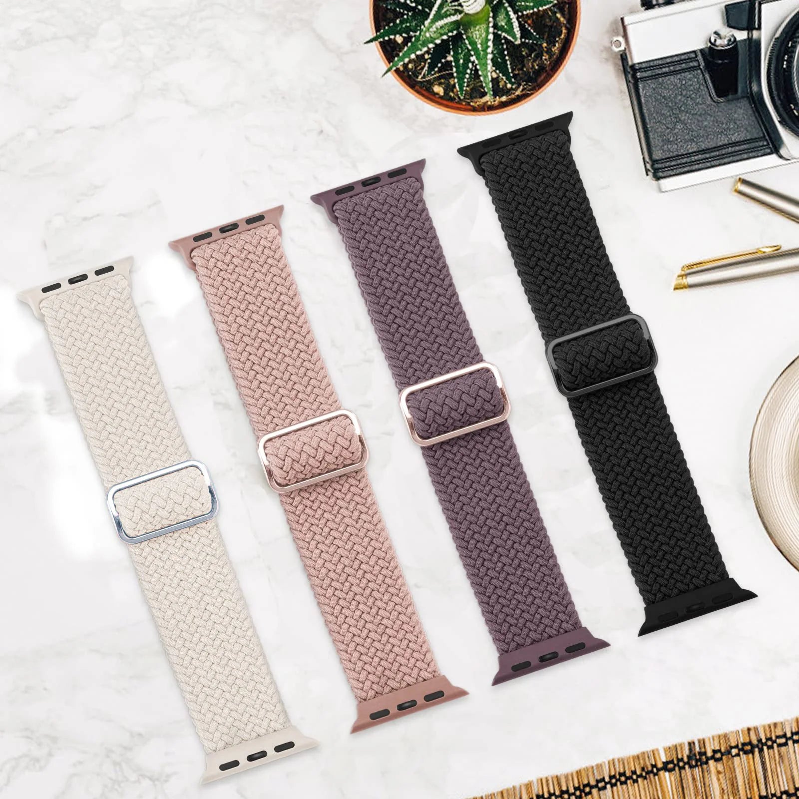 Braided Loop Strap For Apple watch Ultra Band 49mm 44mm 45mm 42mm 41mm Nylon Elastic belt Bracelet iWatch series 8 7 6 5 4 se 3