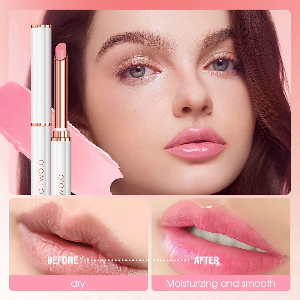 O.TWO.O Lip Balm Colors Ever-changing Lips Plumper Oil Moisturizing Long Lasting With Natural Beeswax Lip Gloss Makeup Lip Care