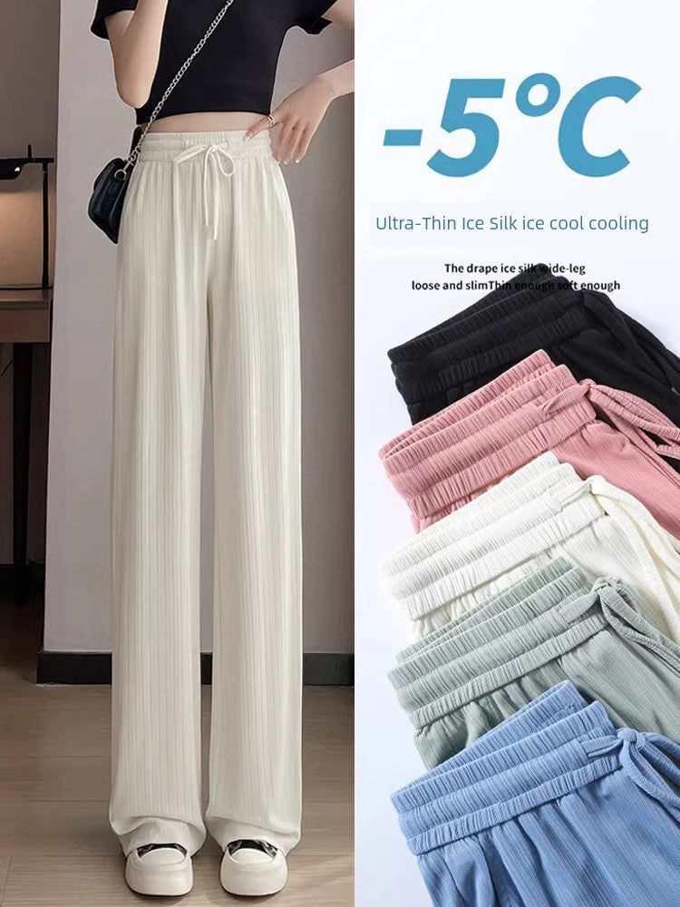 150.00kg Plus Size Ladies Thin High Waist Casual Loose Pants