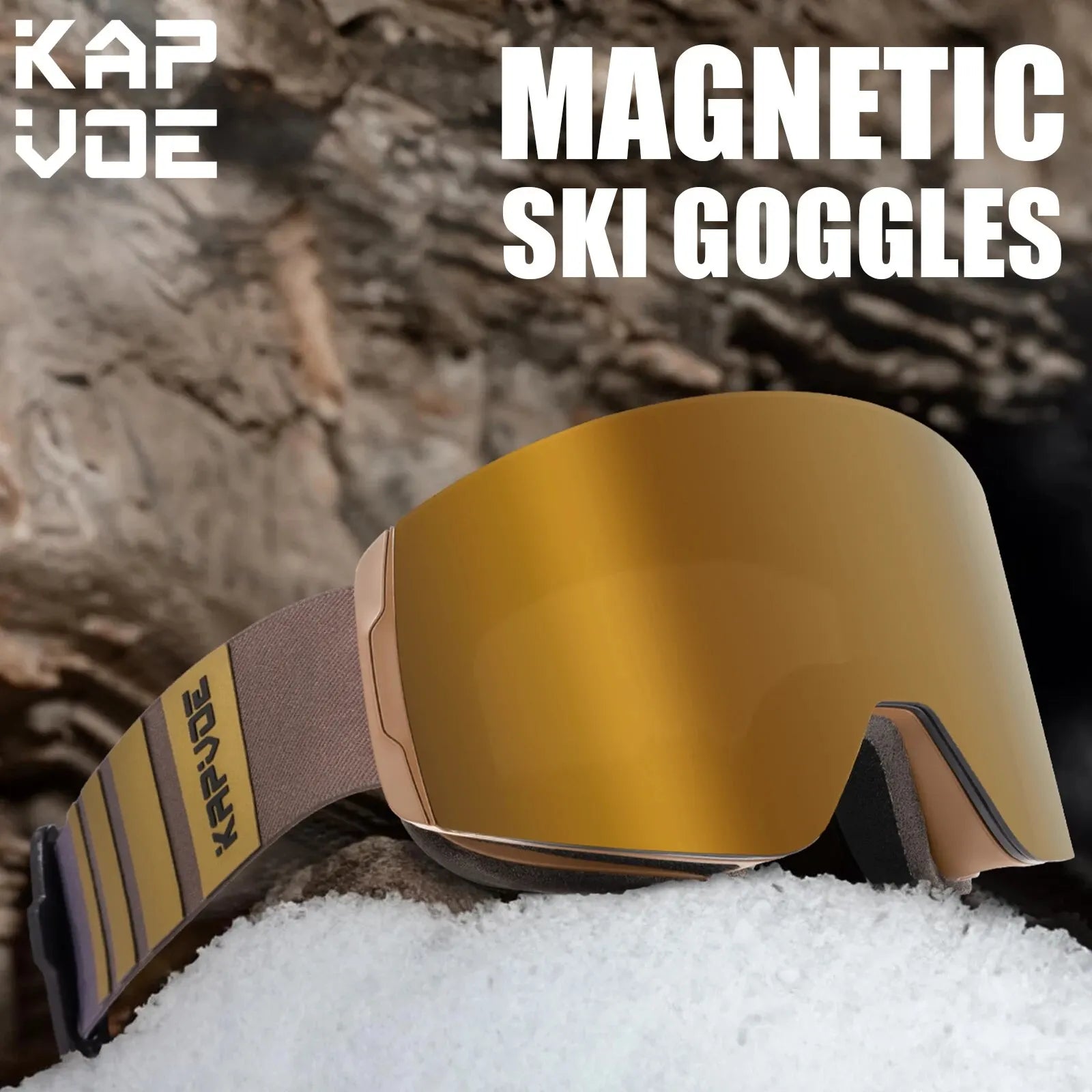 Kapvoe Ski Goggles Double Layers Anti-fog UV400 Snowboard Snow Goggles Snowmobile Glasses Eyewear Outdoor Sport Skiing