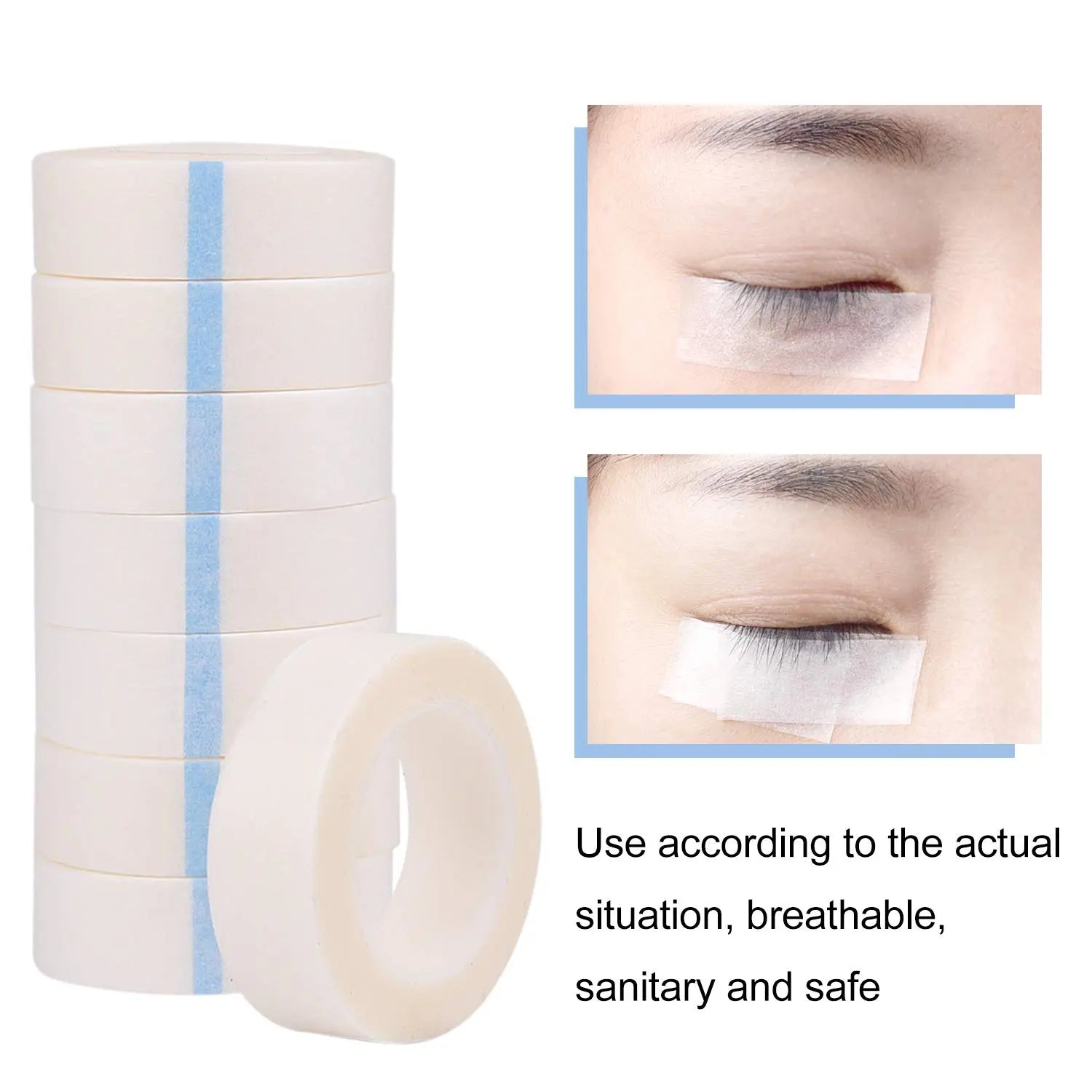 5Pcs Breathable Medical Paper Tapes Eyelash Extension Lint White Tape Eye False Lashes Patch Eyelid Sticker