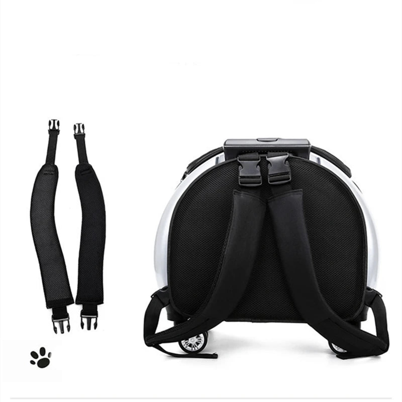 Pet Trolley Travel Bag Cat Carrier Bag Breathable Pet Backpack Portable Cat Bag Carrying For Dogs Large Space Cat Backpack