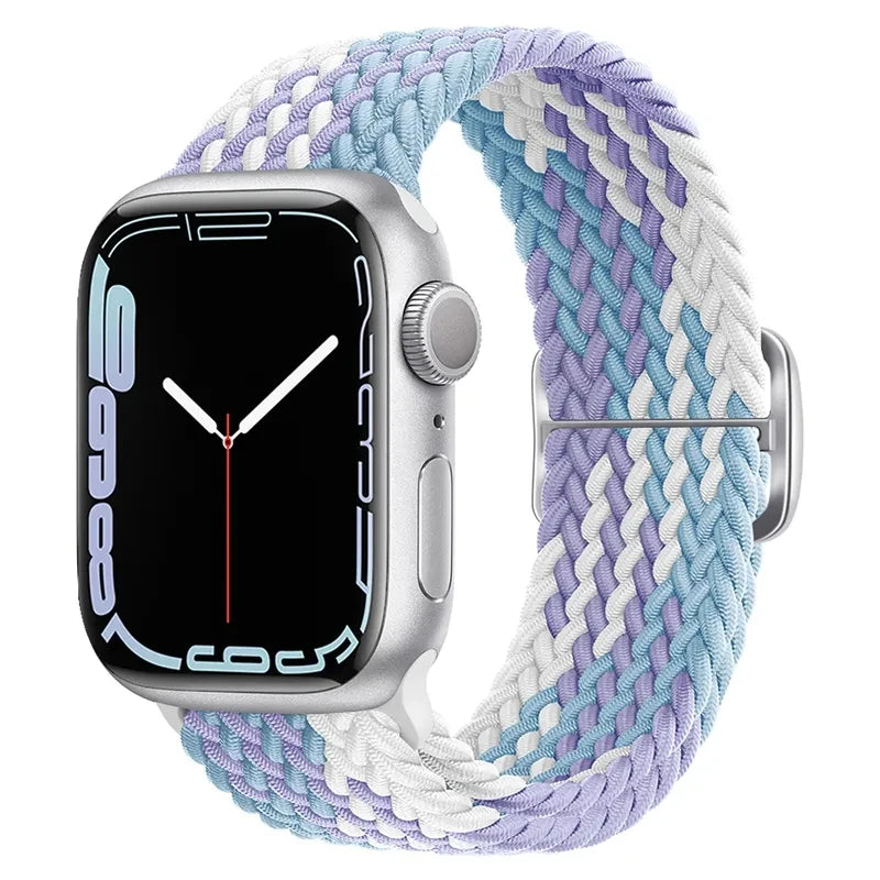 Braided Loop For Apple watch Strap 44mm 40mm 45mm 41mm 42mm 38mm 49mm Elastic Solo bracelet iWatch series 7 se 3 6 Ultra 8 Band