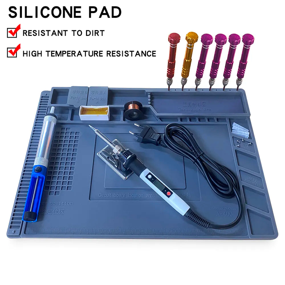 Silicone Soldering Pad Desk Platform Mat for Welding Station Iron Phone PC  Repair Magnetic Heat Insulation No Lead S-160