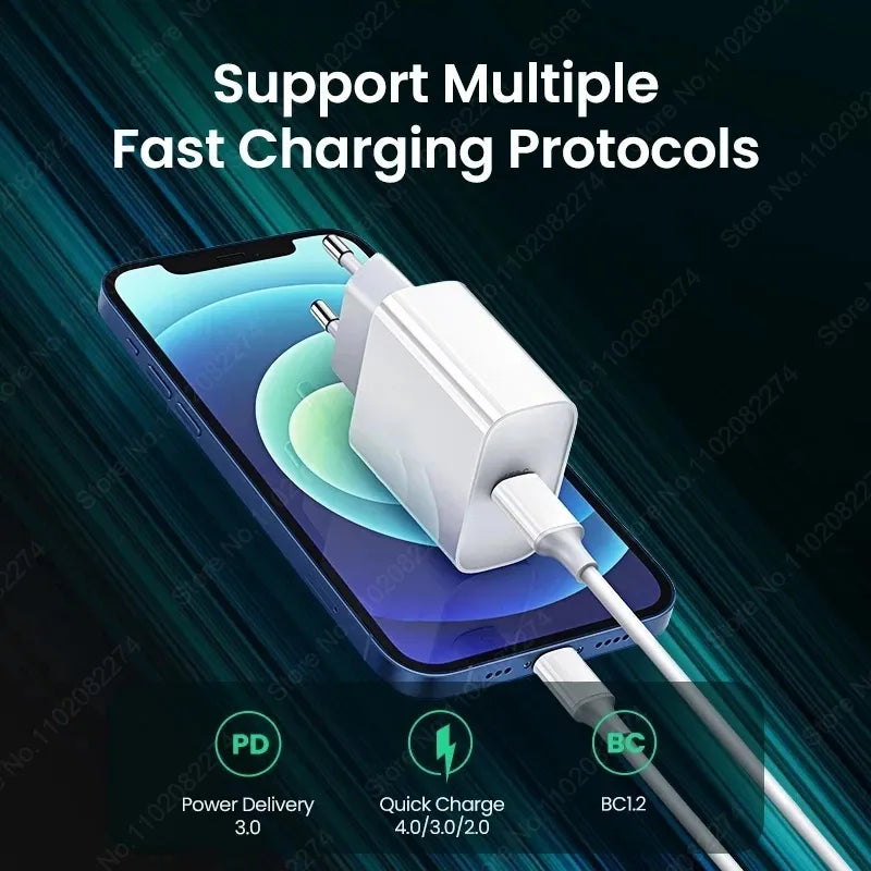 For Apple PD 20W Fast Quick Charger USB Type C For iPhone 15 14 13 12 11 Pro Max Mini Plus XR XS Charging Data Cable Accessories