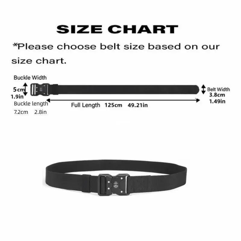 New Tactical Belt Metal Buckle Quick Release Elastic Belt Casual Tooling Training Belt Men's Trousers Belt YD124