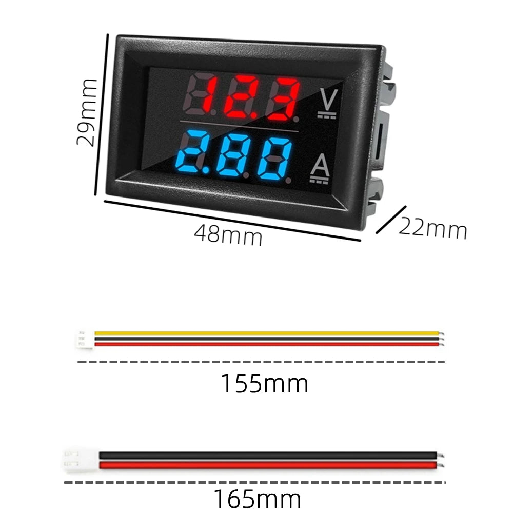 High Quality DC 100V 10A Voltmeter Ammeter Blue + Red LED Amp Dual Digital Volt Meter Gauge