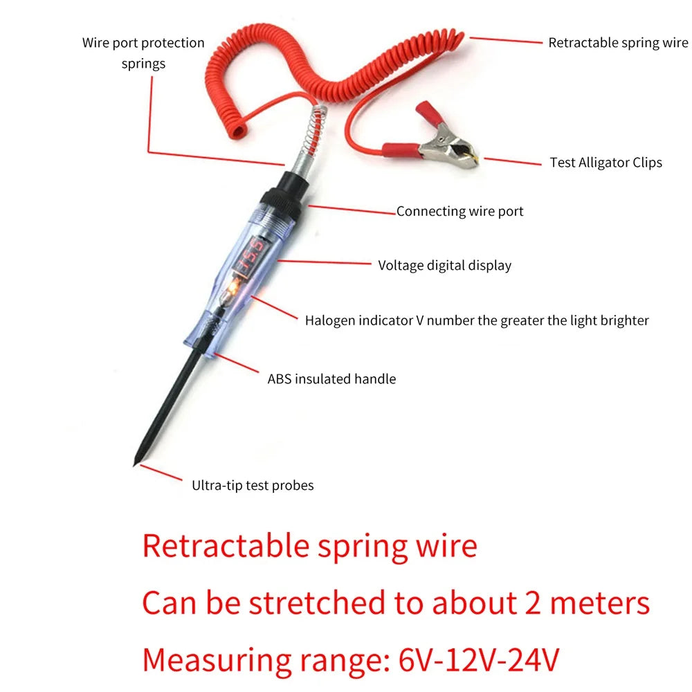 Car Truck Voltage Circuit Tester Auto 6V 24V Tools Car diagnostic Probe Test Pen Light Bulb electric measuring pen tools