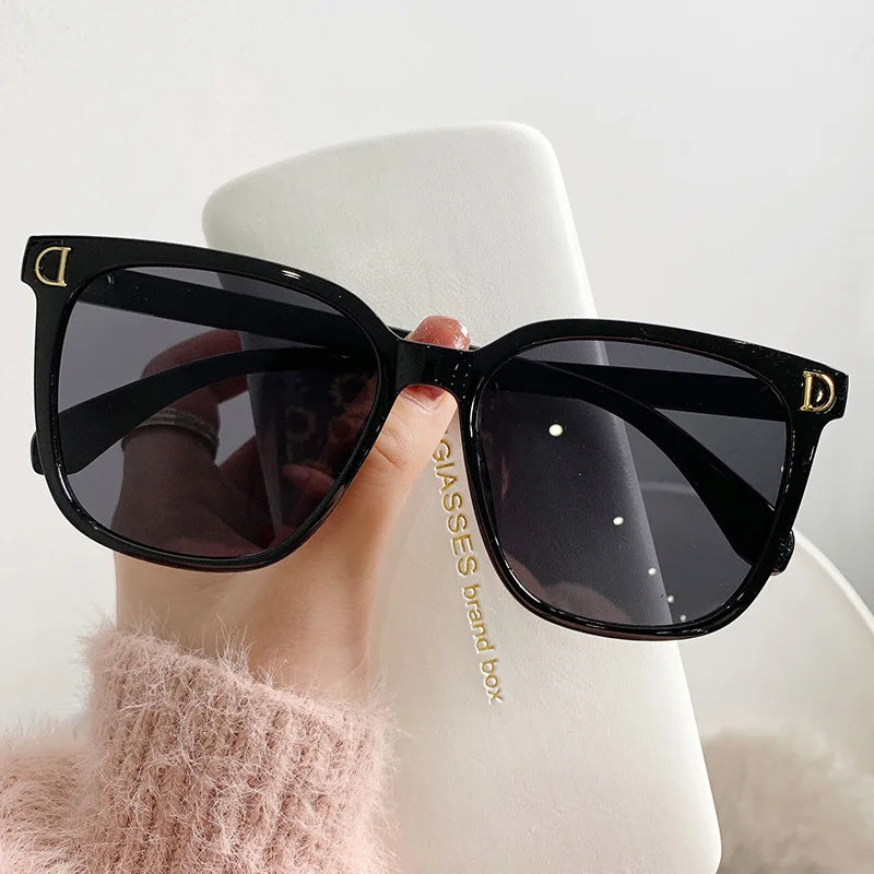 Fashion Oversized Sunglasses Woman Brand Designer Vintage Square Sun Glasses Female Big Frame Gradient Shades Oculos De Sol