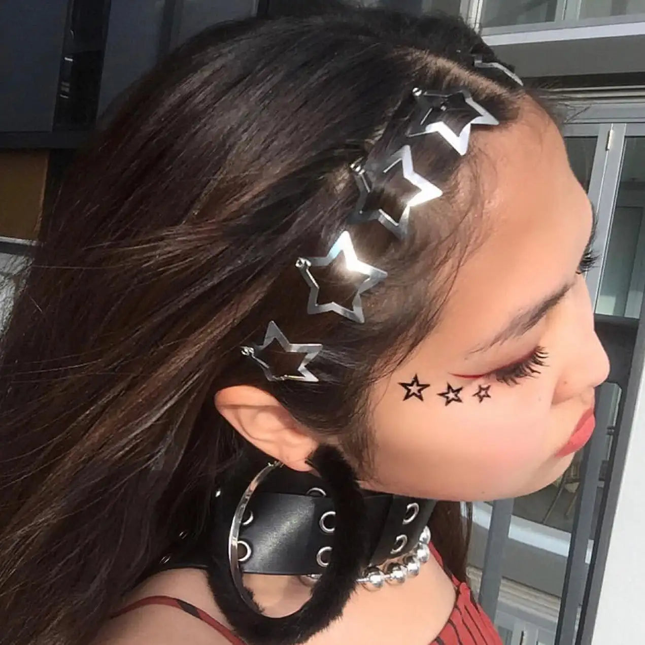 50pcs Sliver Y2K Star BB Hair Clips for Girls Metal Snap Hairpins Barrettes Women Clip Stars Filigree Styling Hair Accessories