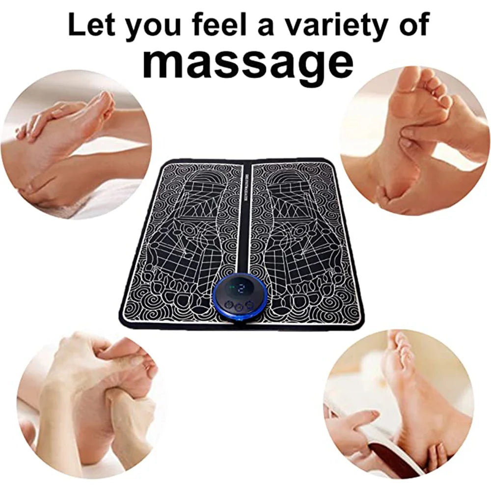 Electric EMS Foot Massager Pad Foldable Massage Mat Muscle Stimulation Relief Pain Relax Feet,Suppoer Dropshipping