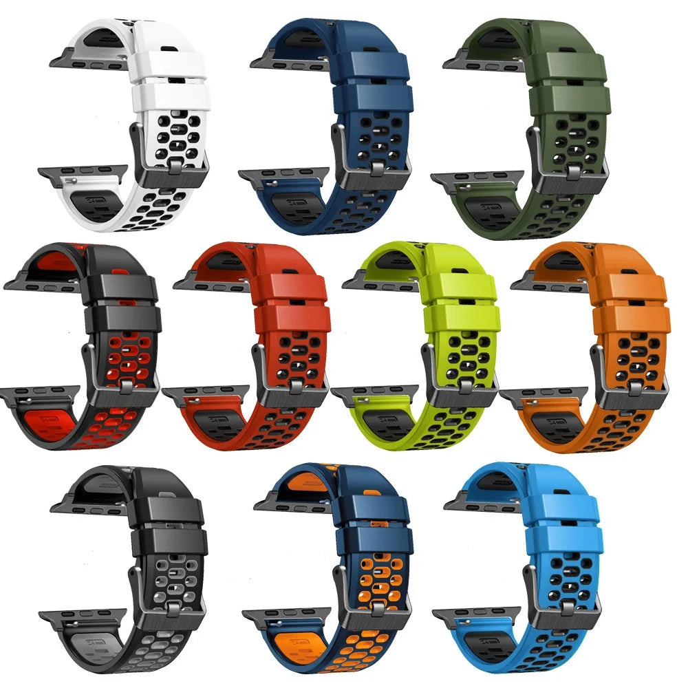 NEW Silicone strap For Apple Watch Ultra 49mm Band  SE 8 7 45mm 41mm Watch Bracelet For iwatch Series 6 5 4 3 44mm 42mm40mm Band