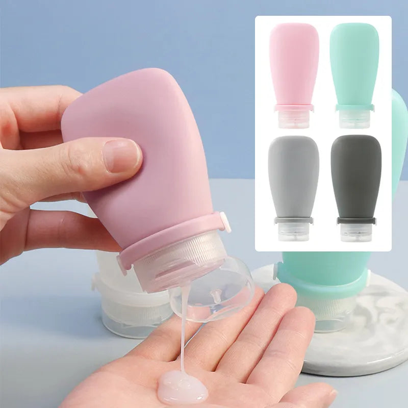 Portable Silicone Travel Bottle Cosmetic Storage Refillable Lotion Bottle Leakproof Shampoo Container Squeeze Tube Empty Bottle