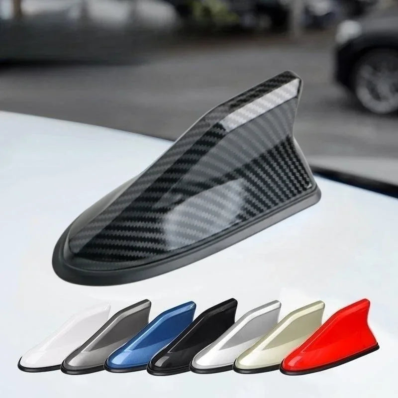 16cm Universal Carbon Fiber Look Car Roof Top Mount Shark Fin Aerial Antenna Toppers Auto Radio AM FM Antenna Signal Amplifier