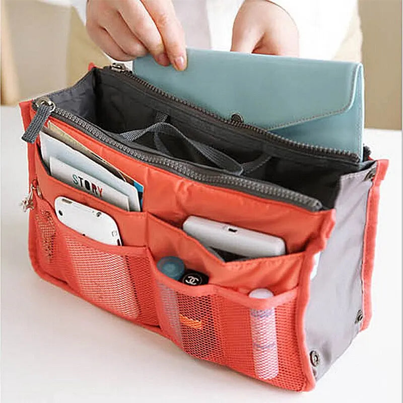 Multifunctional Bi-fold Storage Bag Double Zipper Large Capacity Storage Arrangement Makeup Toiletries Large Classification Bag