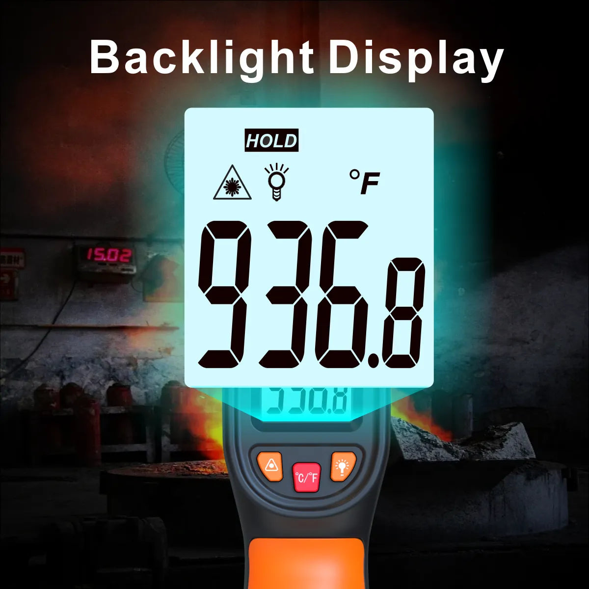 Infrared Thermometer , Handheld Heat Temperature  For Cooking Tester, Pizza Oven, Grill & Engine - Laser Surface Temp Read