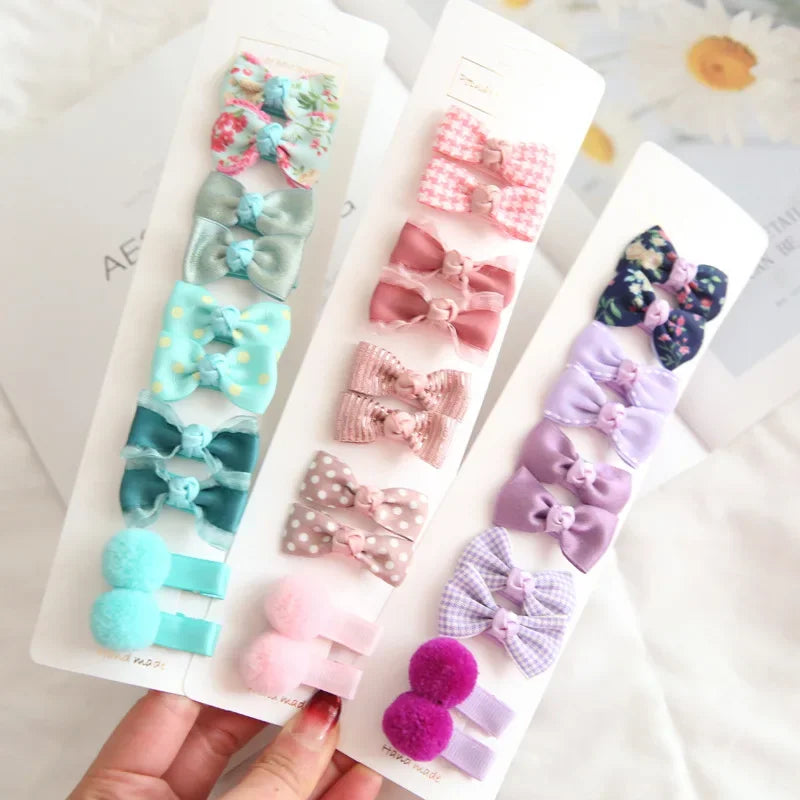10/5Pcs Bowknot Baby Girl Hairpins Cute Floral Plaid Dot Children Hair Clips Baby Hairpin Kids Barrettes Baby Hair Accessories