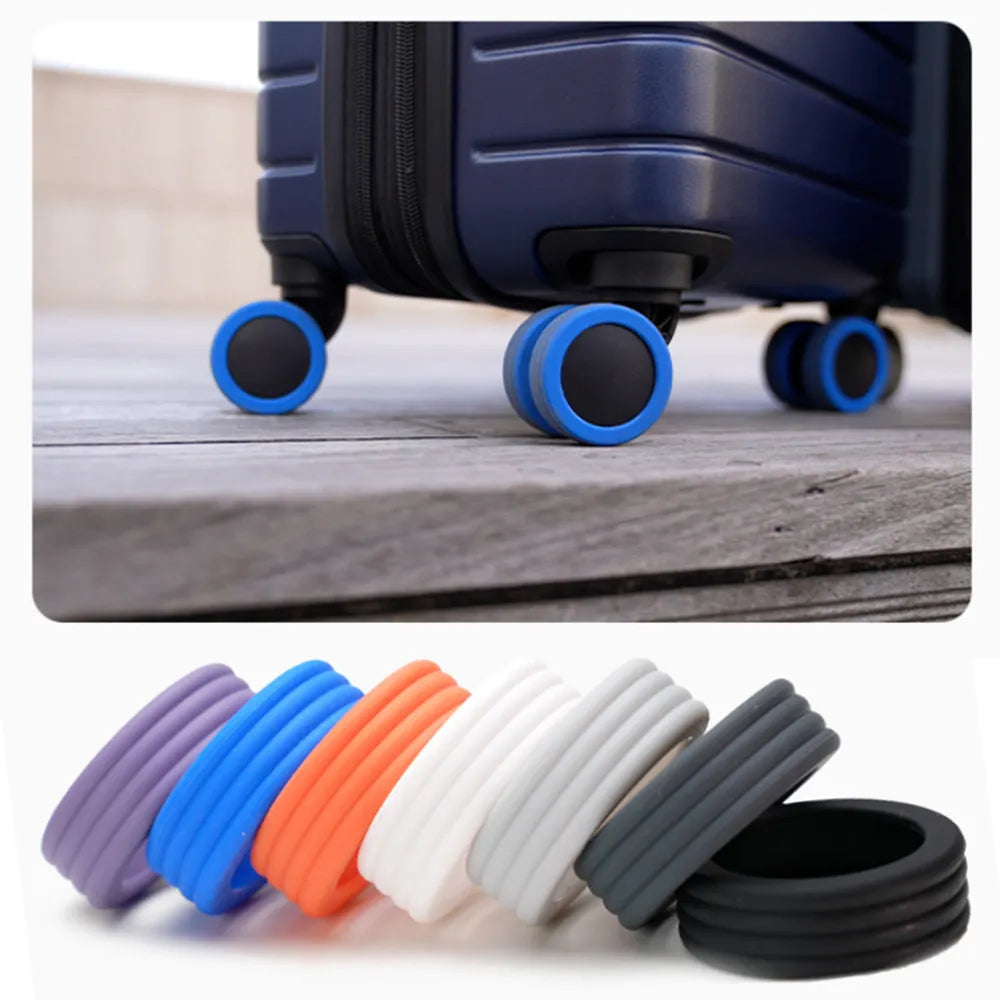 8/4PCS Luggage Wheels Protector Silicone Wheels Caster Shoes Travel Luggage Suitcase Reduce Noise Wheels Guard Cover Accessories