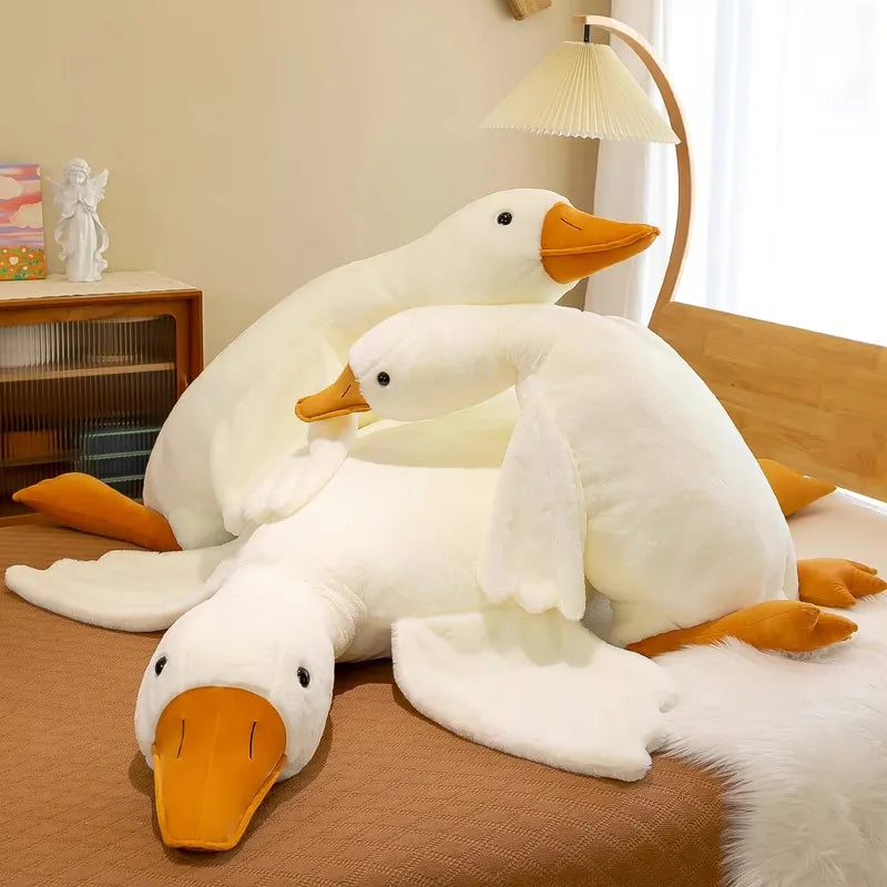 Big Size Fluffy Duck Plush Toys Sleep Pillow Cute Animal Stuffed Swan Goose Plush Dolls Floor Mat Kids Girls Birthday Gift