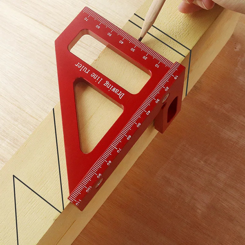 Woodworking Square Protractor Aluminum Alloy Miter Triangle Ruler High Precision Layout Measuring Tool for Engineer Carpenter