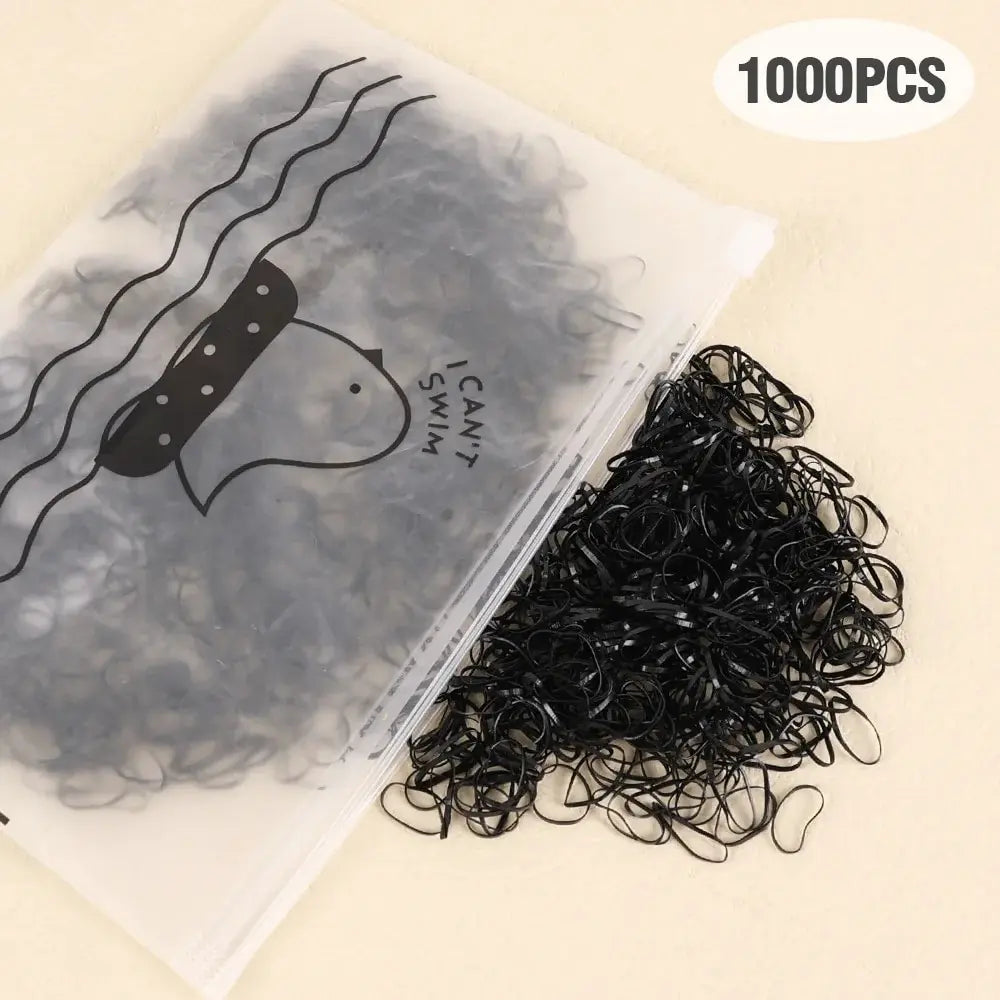 Disposable Rubber Band WOMEN'S Hair Black Small Rubber Band Thick Leather Cover Does Not Hurt Hair Band Durable Hair Rope Head