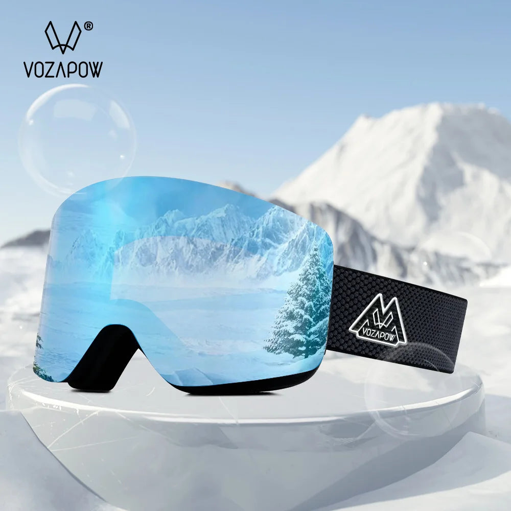 Vozapow Professional Ski Goggles Double Layers Lens Anti Fog UV400 Big Ski Mask Glasses Skiing Snowboard Men Women Snow Goggles