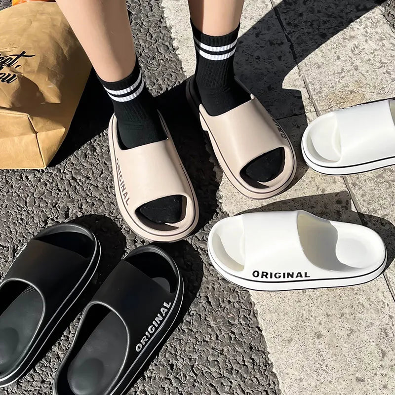 Men Trend New Summer Slippers EVA Soft Bottom Cloud Slides Light Beach Shoes Male Suitable Indoor and Outdoor